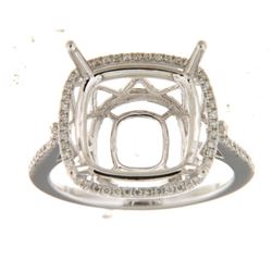 Genuine 14K White Gold 0.3CTW Diamond Semi Mount Ring - REF-61X3Y