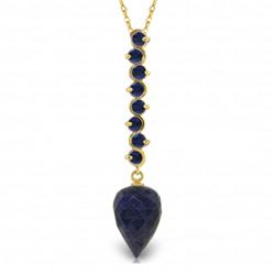 14.55 ctw Sapphire Necklace Jewelry 14KT Yellow Gold