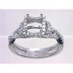 Genuine 14K White Gold 0.49CTW Diamond Semi Mount Ring - REF-65Z4T