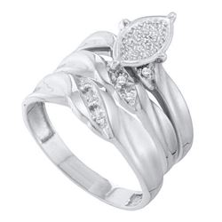 0.10CT Diamond Trio Set 10KT Ring White Gold