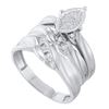 Image 1 : 0.10CT Diamond Trio Set 10KT Ring White Gold