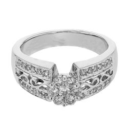 Genuine 14K White Gold 0.55CTW Diamond Rings - REF-81K4R