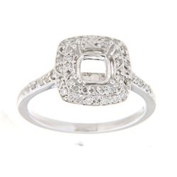 Genuine 14K White Gold 0.31CTW Diamond Semi Mount Ring - REF-54X5Y