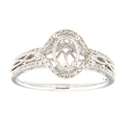 Genuine 14K White Gold 0.35CTW Diamond Semi Mount Ring - REF-55K6R