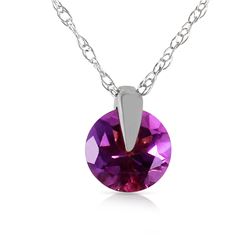 0.75 ctw Amethyst Necklace Jewelry 14KT White Gold