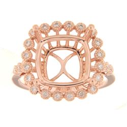 Genuine 14K Rose Gold 0.23CTW Diamond Semi Mount Ring - REF-56N8A