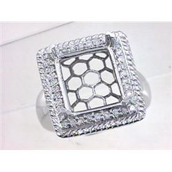 Genuine 14K White Gold 0.45CTW Diamond Semi Mount Ring - REF-106G4M