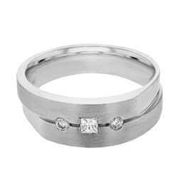 Genuine 14K White Gold 0.26CTW Diamond Fashion Ring - REF-91W3G