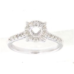Genuine 14K White Gold 0.45CTW Diamond Semi Mount Ring - REF-53Y4Z