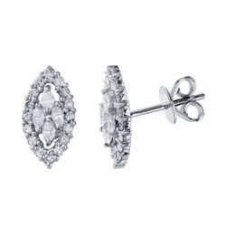 Genuine 1.02 TCW 14K White Gold Ladies Earring - REF-93H2W