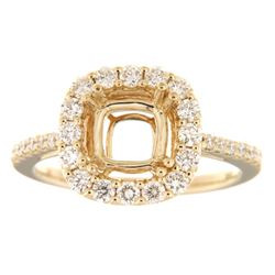 Genuine 14K Yellow Gold 0.65CTW Diamond Semi Mount Ring - REF-107G8M