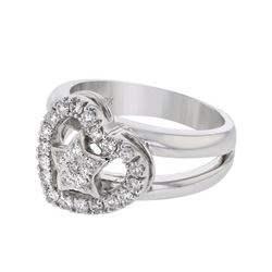 Genuine 18K White Gold 0.45CTW Diamond Rings - REF-131M2F