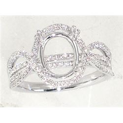 Genuine 14K White Gold 0.56CTW Diamond Semi Mount Ring - REF-68T5K