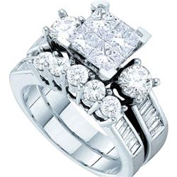 3.0CT Diamond Bridal 14KT Ring White Gold