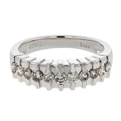 Genuine 14K White Gold 0.48CTW Diamond Wedding Band  - REF-32A3X