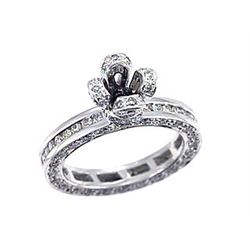 Genuine 14K White Gold 1.71CTW Diamond Semi Mount Ring - REF-112N3A