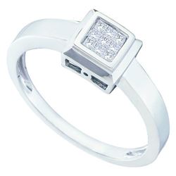 0.10CT Diamond Invisible 14KT Ring White Gold