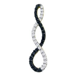 0.50CTW White and Black Diamond Anniversary 10KT Pendant Yellow Gold