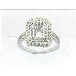 Genuine 14K White Gold 0.37CTW Diamond Semi Mount Ring - REF-59R2H