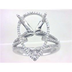 Genuine 14K White Gold 0.27CTW Diamond Semi Mount Ring - REF-52R3H