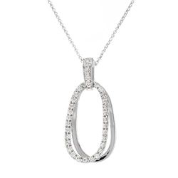 Genuine 0.66 TCW 14K White Gold Ladies Necklace - REF-74Y5Z