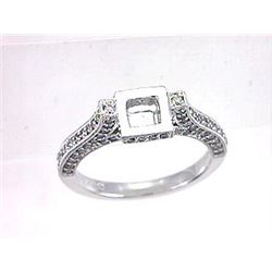 Genuine 14K White Gold 0.87CTW Diamond Semi Mount Ring - REF-71G8M