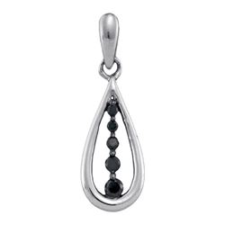 0.10CTW White and Black Diamond Anniversary 10KT Pendant White Gold