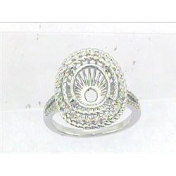 Genuine 14K White Gold 0.37CTW Diamond Semi Mount Ring - REF-59G4M
