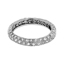 Genuine 14K White Gold 1.25CTW Diamond Wedding Band  - REF-110M4F