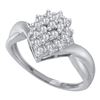 Image 1 : 0.25CT Diamond Cluster 10KT Ring White Gold