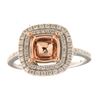 Image 1 : Genuine 14K Two Tone Gold 0.5CTW Diamond Semi Mount Ring - REF-75W4G