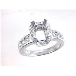 Genuine 18K White Gold 0.65CTW Diamond Semi Mount Ring - REF-124Y2Z