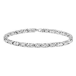 Genuine 2.56 TCW 14K White Gold Gents Bracelet - REF-328Z4T