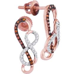 0.02CTW White and Champagne Diamond Mirco-Pave 10KT Earrings Rose Gold