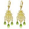 Image 1 : 3.75 ctw Peridot Earrings Jewelry 14KT Yellow Gold