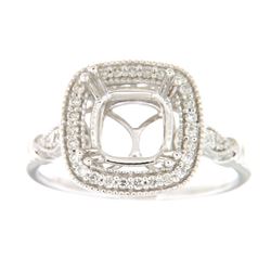 Genuine 14K White Gold 0.22CTW Diamond Semi Mount Ring - REF-57H4W