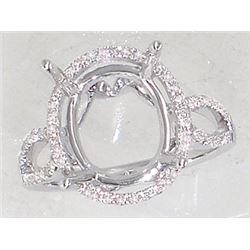 Genuine 14K White Gold 0.32CTW Diamond Semi Mount Ring - REF-52H8W