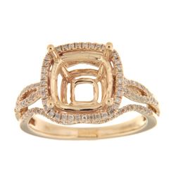 Genuine 14K Yellow Gold 0.49CTW Diamond Semi Mount Ring - REF-84M4F