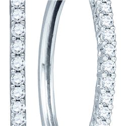 1.0CT Diamond Anniversary 14KT Earrings White Gold