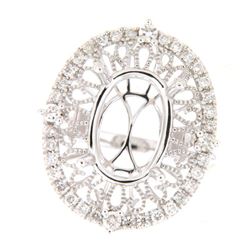 Genuine 14K White Gold 0.54CTW Diamond Semi Mount Ring - REF-76Y7Z