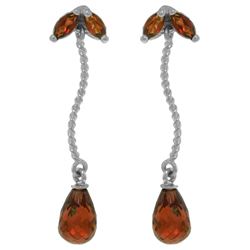 3.4 ctw Garnet Earrings Jewelry 14KT White Gold