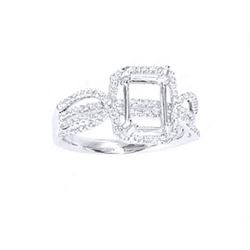 Genuine 14K White Gold 0.53CTW Diamond Semi Mount Ring - REF-68Y9Z