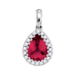 0.10CT Diamond and 1CT Ruby Anniversary 14KT Pendant White Gold