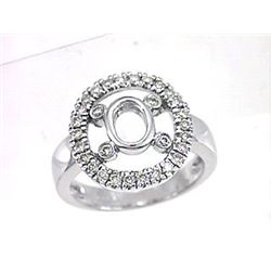 Genuine 14K White Gold 0.51CTW Diamond Semi Mount Ring - REF-63W5G