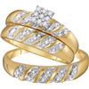 Image 1 : 0.10CT Diamond Trio Set 10KT Ring Yellow Gold