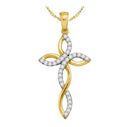 0.33CT Diamond Cross 10KT Pendant Yellow Gold