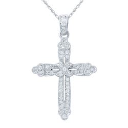 Genuine 1 TCW 14K White Gold Ladies Necklace - REF-129K2R