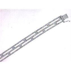 Genuine 18K White Gold 3.09CTW Diamond Tennis Bracelet - REF-413Y2Z