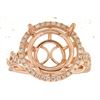 Image 1 : Genuine 14K Rose Gold 0.57CTW Diamond Semi Mount Ring - REF-91A4X