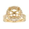 Image 1 : Genuine 14K Yellow Gold 1.34CTW Diamond Semi Mount Ring - REF-140H2W